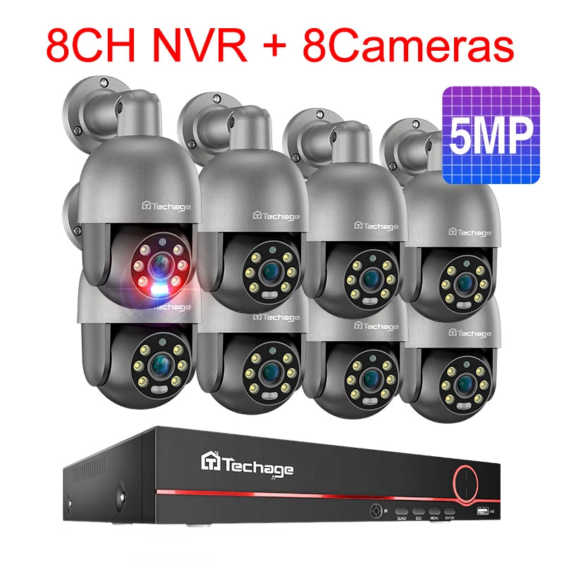 8CH 5MP HD POE CCTV Security Camera System Home Video Surveillance NVR Kit Face Detection Outdoor IP Camera Set Xmeye